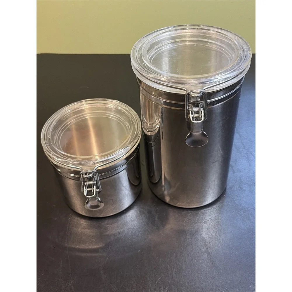 Stainless Steel Food Storage Containers (2) Durable Kitchen Accessories
